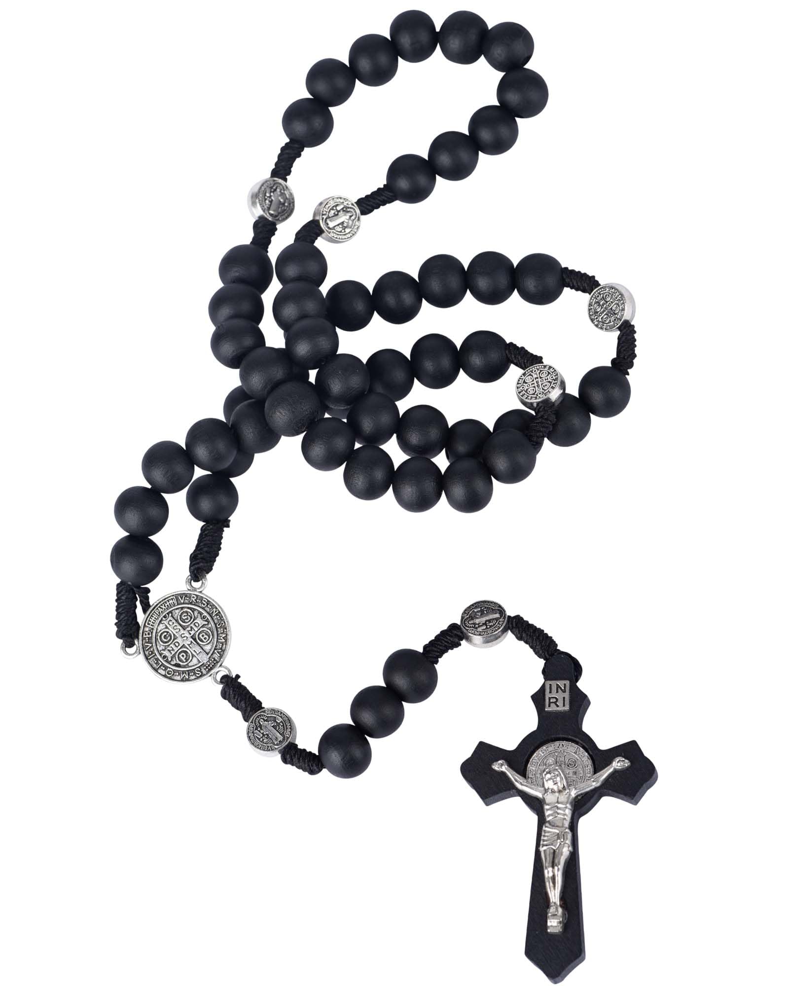 JUXINGDAZYF Rosary Beads Necklace Handmade Wooden Rosarios Catolicos Metal Cross For Catholic Or Christian Gift Men&Women Necklaces