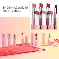 Vista 7 de Juego combinado de delineador de labios mate y lápiz labial 2 en 1, color rojo vino, kit de labios con delineador de labios, manchas de labios