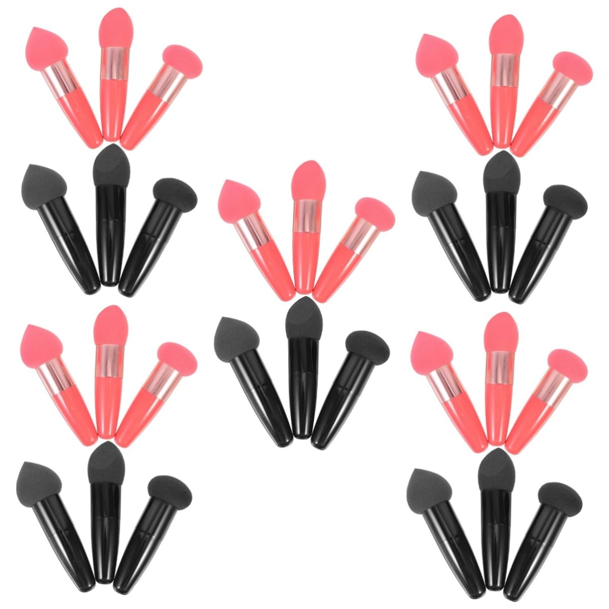 FRCOLOR 30pezzi Pennelli Makeup Con Spugne Portatili Per Cosmetici Spugnette Per Fondotinta e Polvere Morbide e Adatte Tutti Tipi Di Trucco