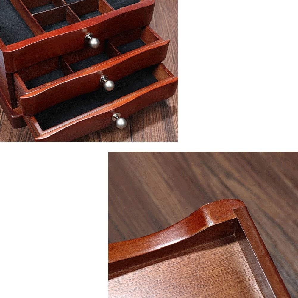 Schmuck-Aufbewahrungsbox, Geschenk für Frauen, Massivholz-Schmuckkästchen, Schmuck-Display-Aufbewahrungsbox mit Spiegel, Halskette, Geschenkbox Beauty Comes