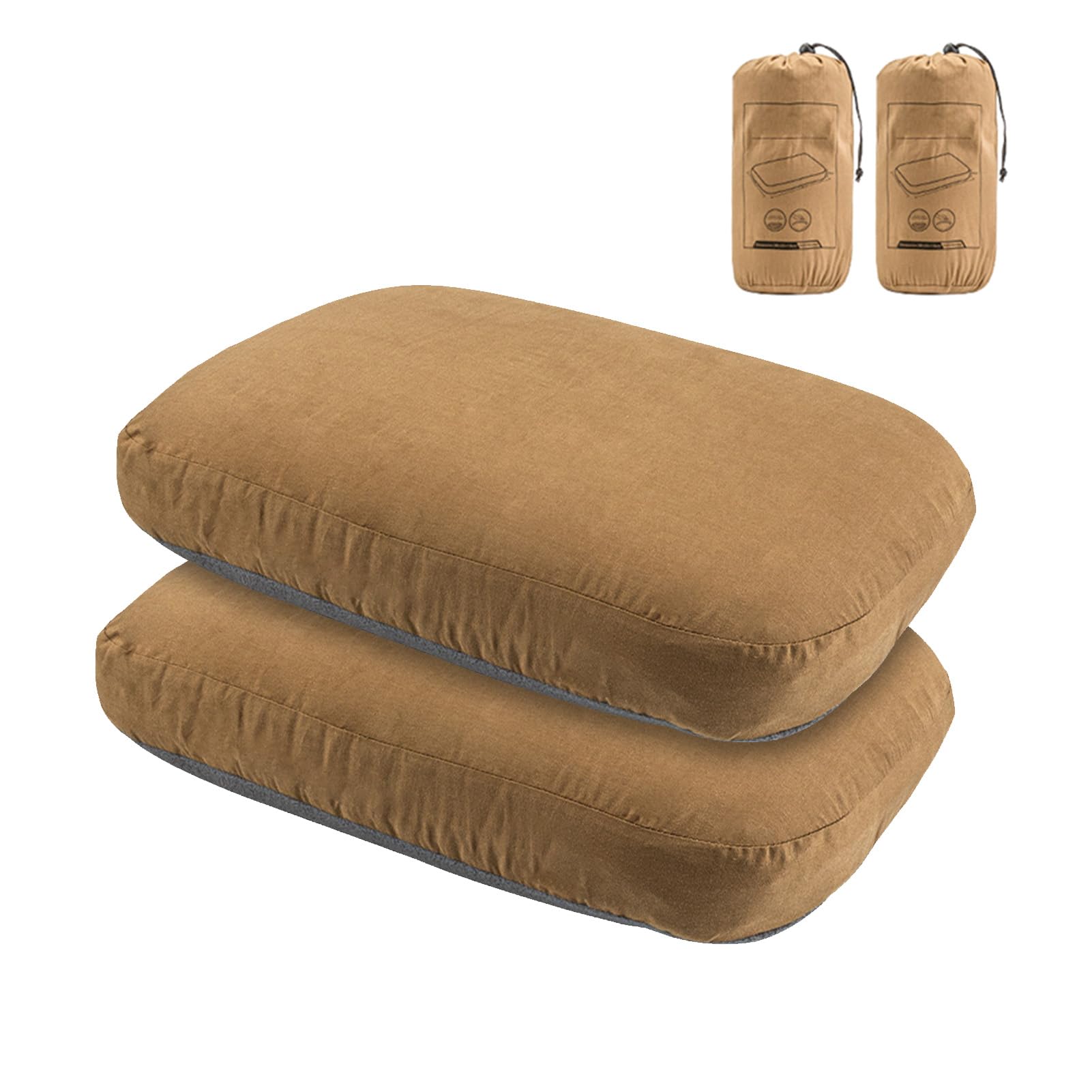 Cryfokt Almohada de Espuma Viscoelástica, Almohada de Viaje para Soporte de Cuello, Soporte Cervical de Rebote Lento, Plegable, Ligera, Transpirable, Reversible con Bolsa de Almacenamiento para (2PCS)