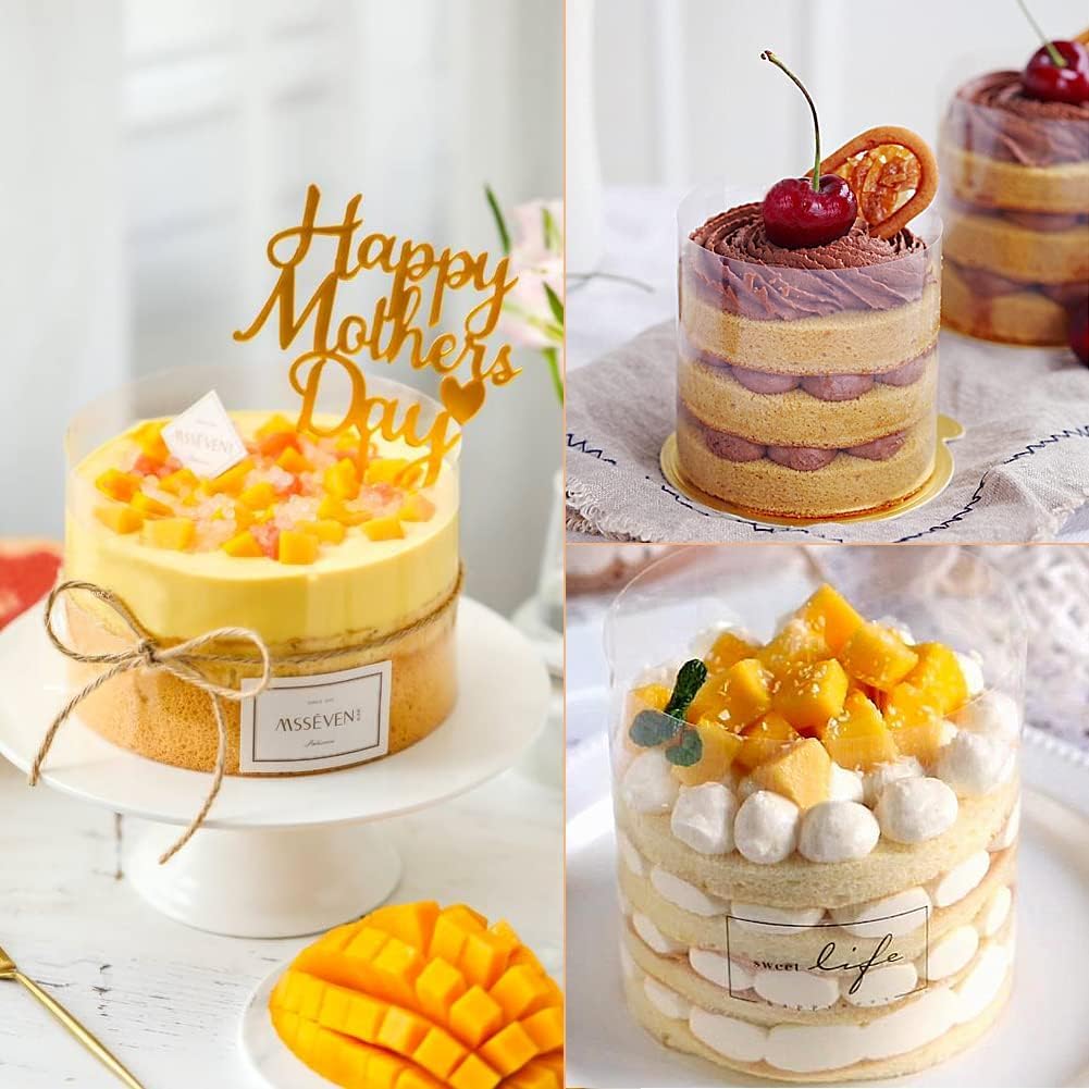 Pellicola per bordi per torte di 15 cm di altezza, trasparente, pellicola in acetato, riutilizzabile, per torte, cioccolato, mousse e dolci