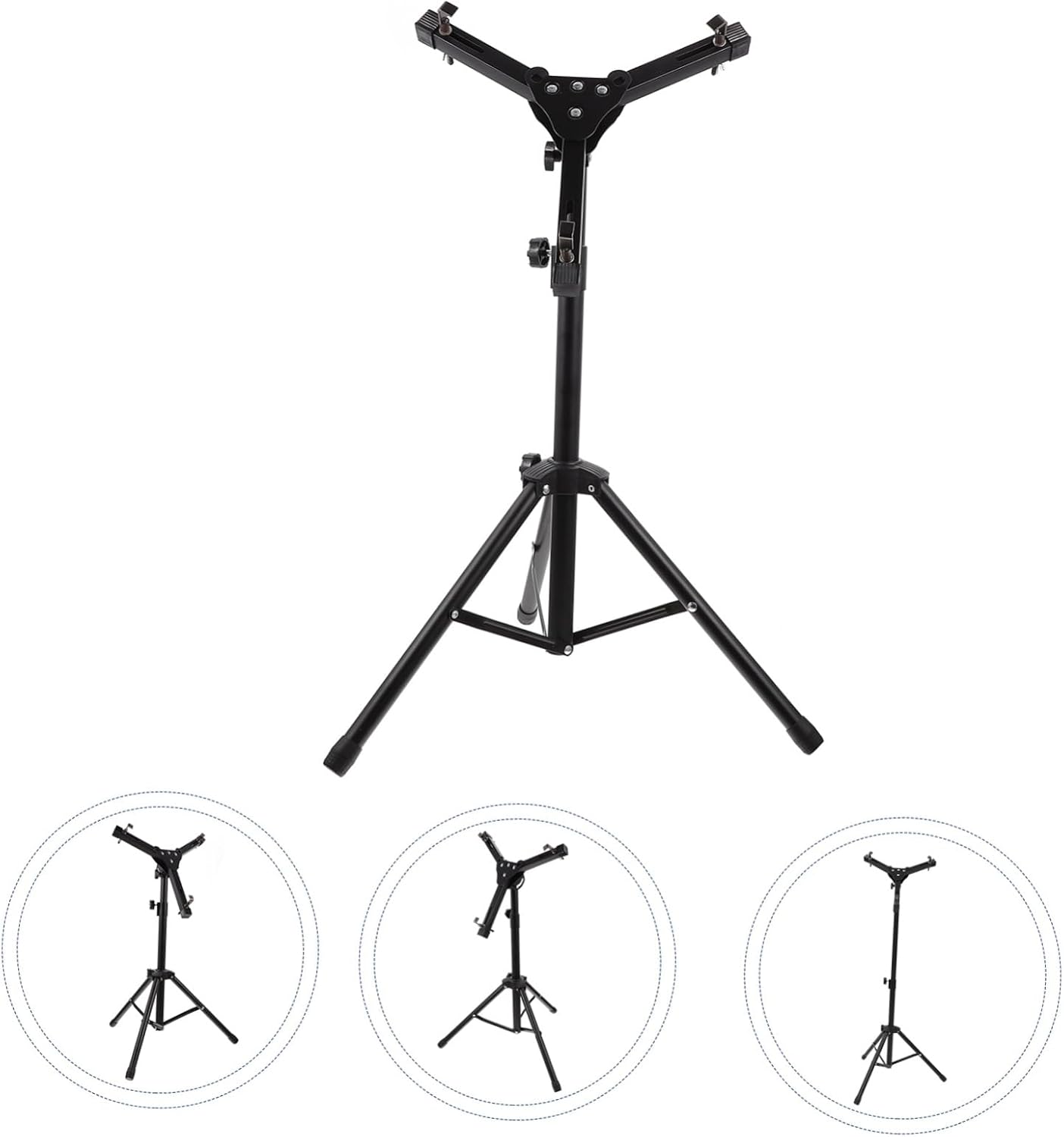1set Alloy Drum Rack Practice Shelf for Drumming Black Folding Snare Stand Portable Design for Easy Storage and Carrying Drum Enthusiasts