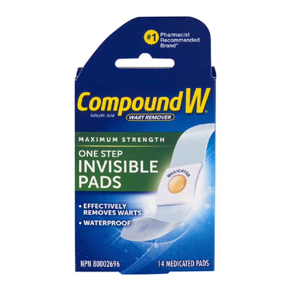 Compound WMaximum Strength One Step Invisible Pads, 14 Count