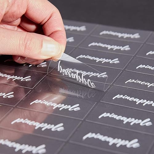 Restaurantware Label Tek - Etiquetas para botellas de jugo de piña de 1.9 x 1 pulgada, 100 etiquetas resistentes al agua para botellas,