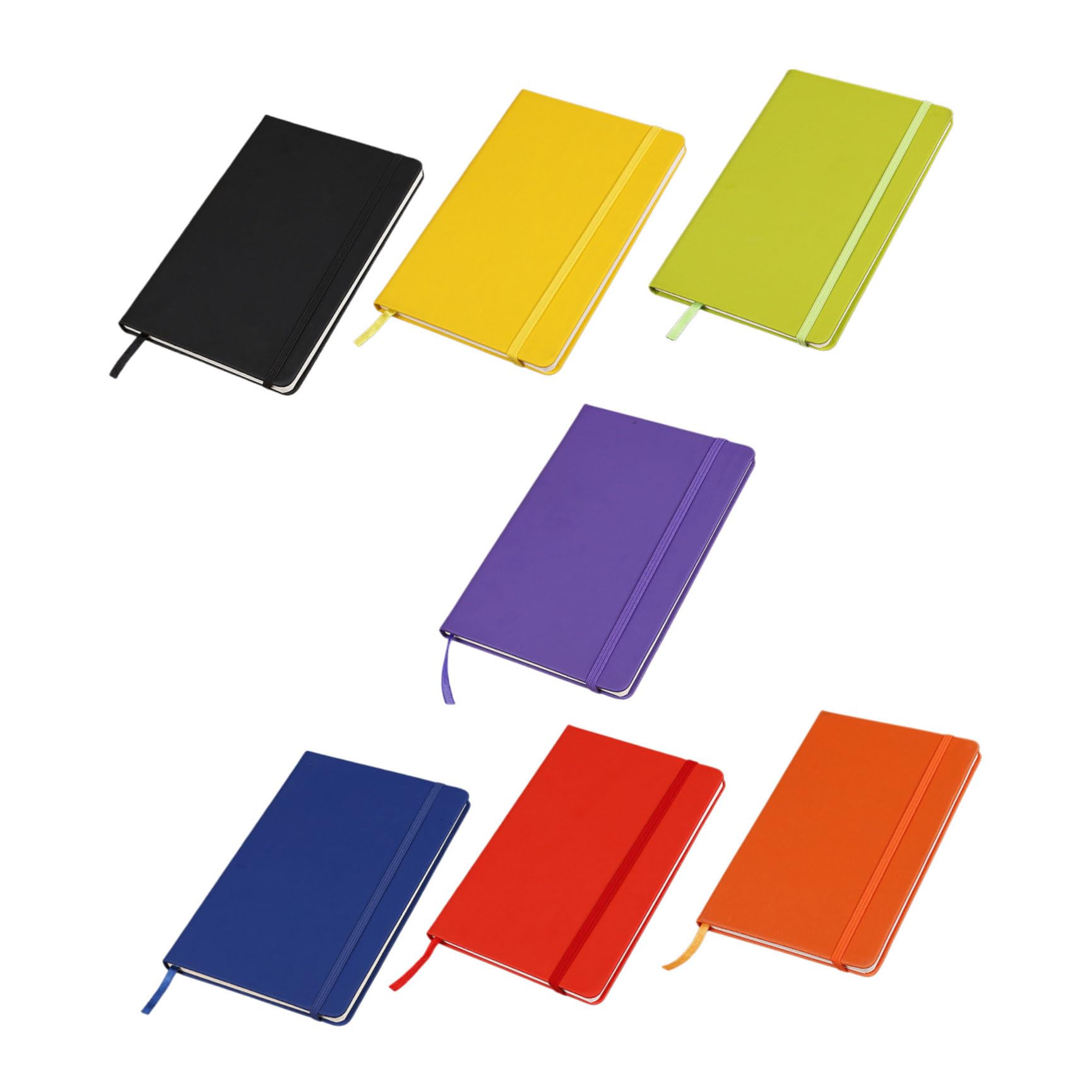 Uonlytech Set di 7 Quaderni A6 con in Pu e Chiusura Carta a Righe con in Pu e Chiusura e Organizzazione Efficiente per Studenti a Scuola o Riunioni