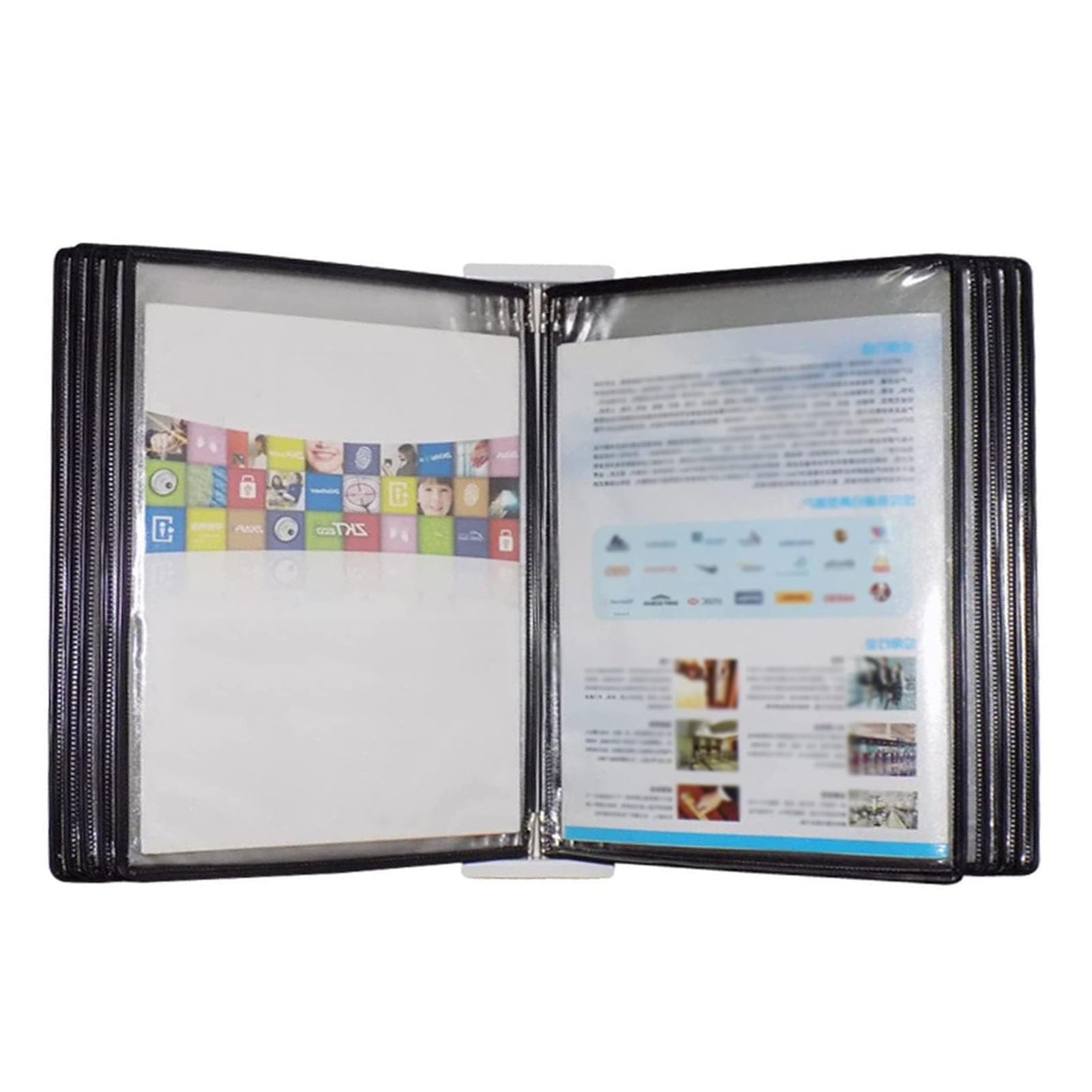 MYUYEE Wall Mount Reference Organizer - Desktop Flip Display Folder, 20-Page Double-Sided Display, Letter Size, Catalog Display Rack, For Office Storage A4 Documents