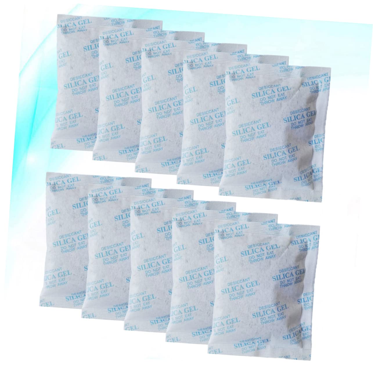 GLEAVI 50pezzi Bustine Assorbenti Gel Silice Deumidificatori Per Abbigliamento e Alimenti Protezione Dalla Corrosione Sky