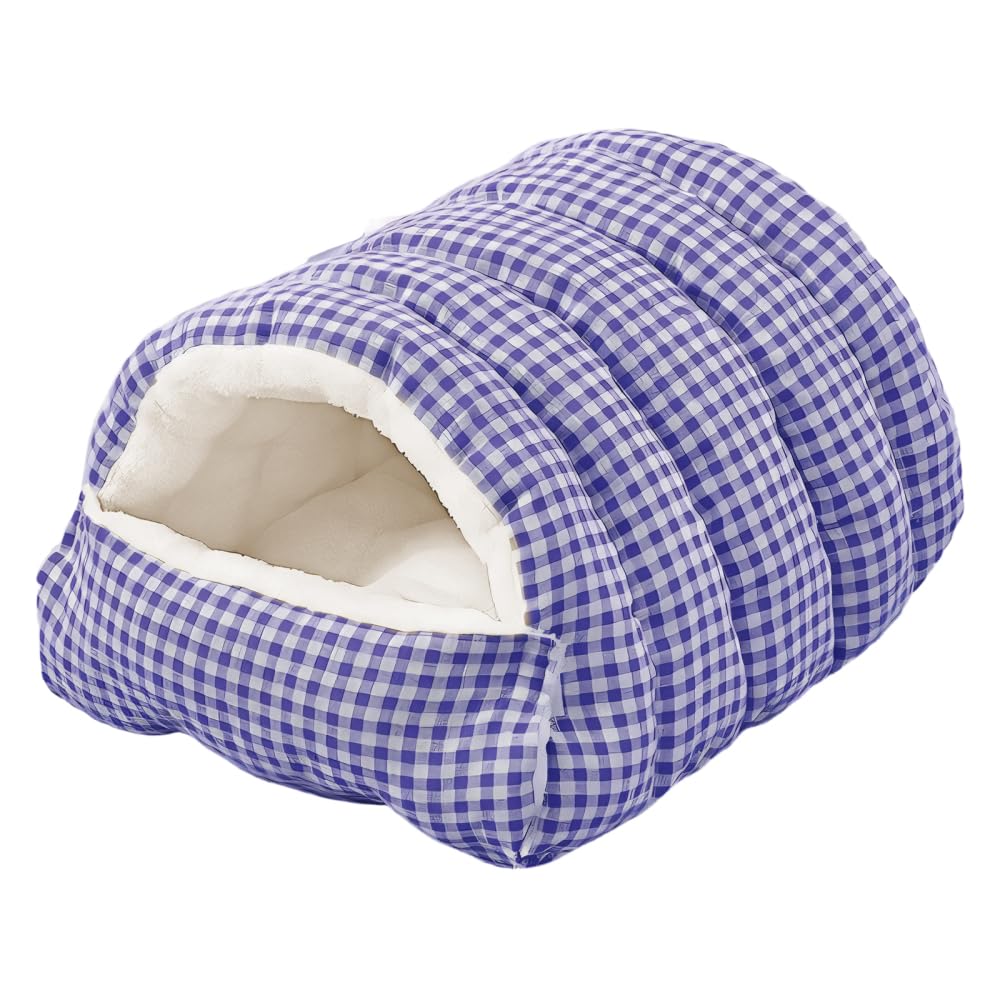 Cat Cave Bed, Comfortable Cat Tent House Semi Enclosed Cave Pet Nest with Removable Cushion for Winter Indoor Small Medium Dog
