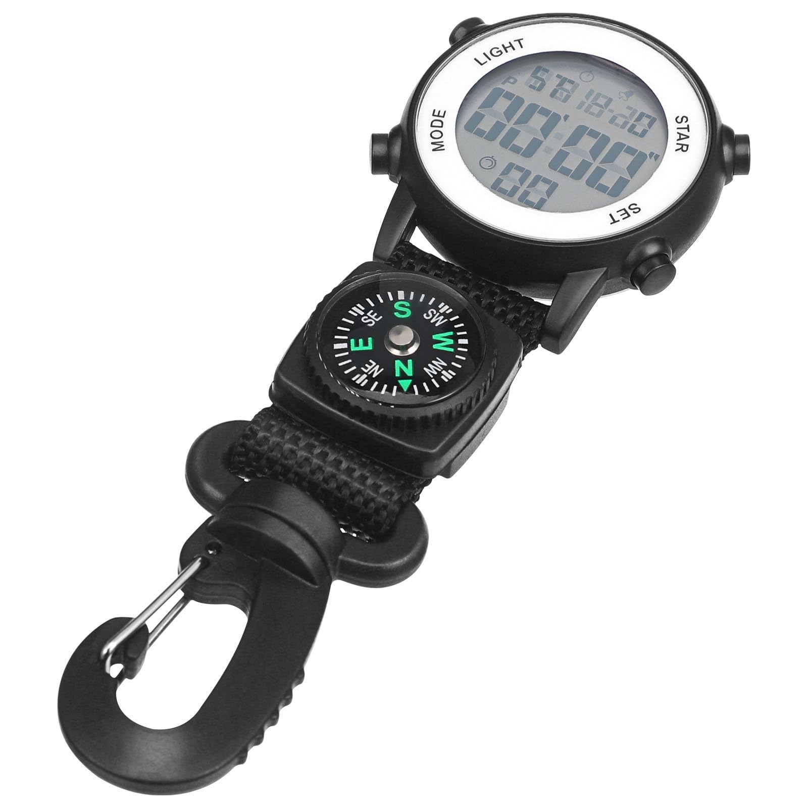 Reloj de bolsillo electrónico DOITOOL con mosquetón y correa de nylon resistente para hombre 8