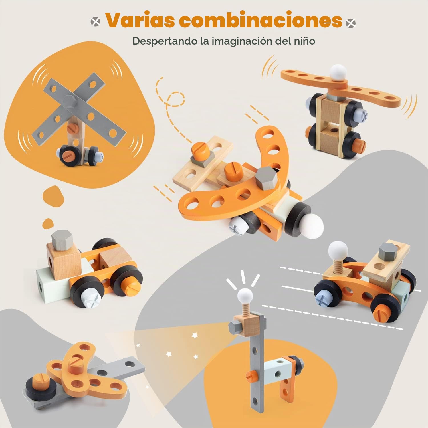 Labebe Andador de Madera, Banco de Herramientas para niños pequeños, Andador de Madera para niños y niñas, Banco de Trabajo Infantil, Centro de Actividades para bebés, Juguetes Montessori para niños