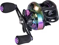 Carretilha de pesca Sougayilang Baitcasting com 9 + 1 rolamentos anti-reverso, relação de transmissão de alta velocidade 8,1:1