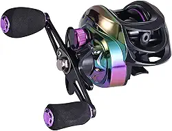 Carretilha de pesca Sougayilang Baitcasting com 9 + 1 rolamentos anti-reverso, relação de transmissão de alta velocidade 8,1:1