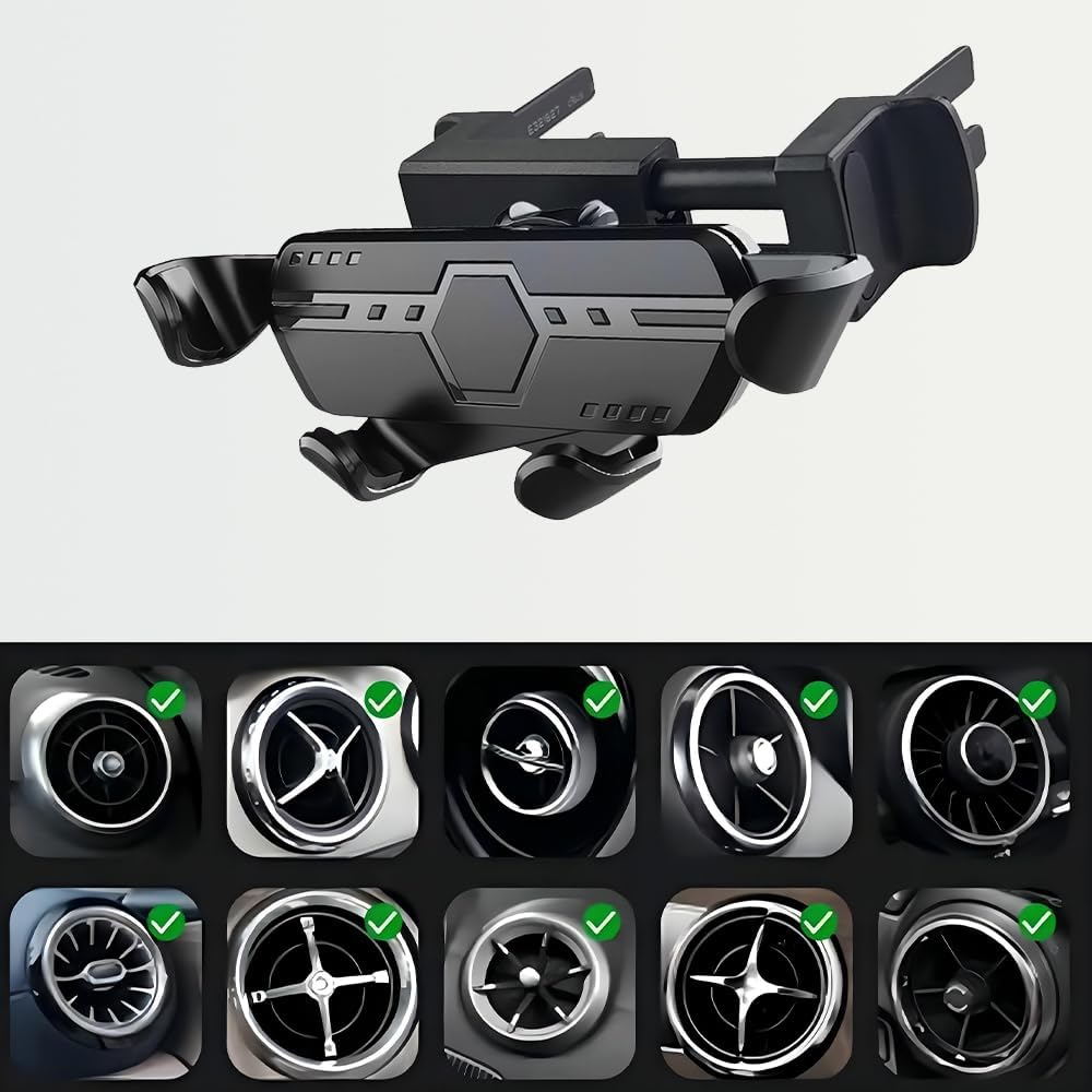 Car Phone Mount Round Air Vent, Compatible with Mercedes Benz C-Class, E-Class,S-Class,B-Class,A-Class, GLC/GLE/GLS/GLB/GLA, Automatic Locking Air Vent for Mercedes Benz Accessories