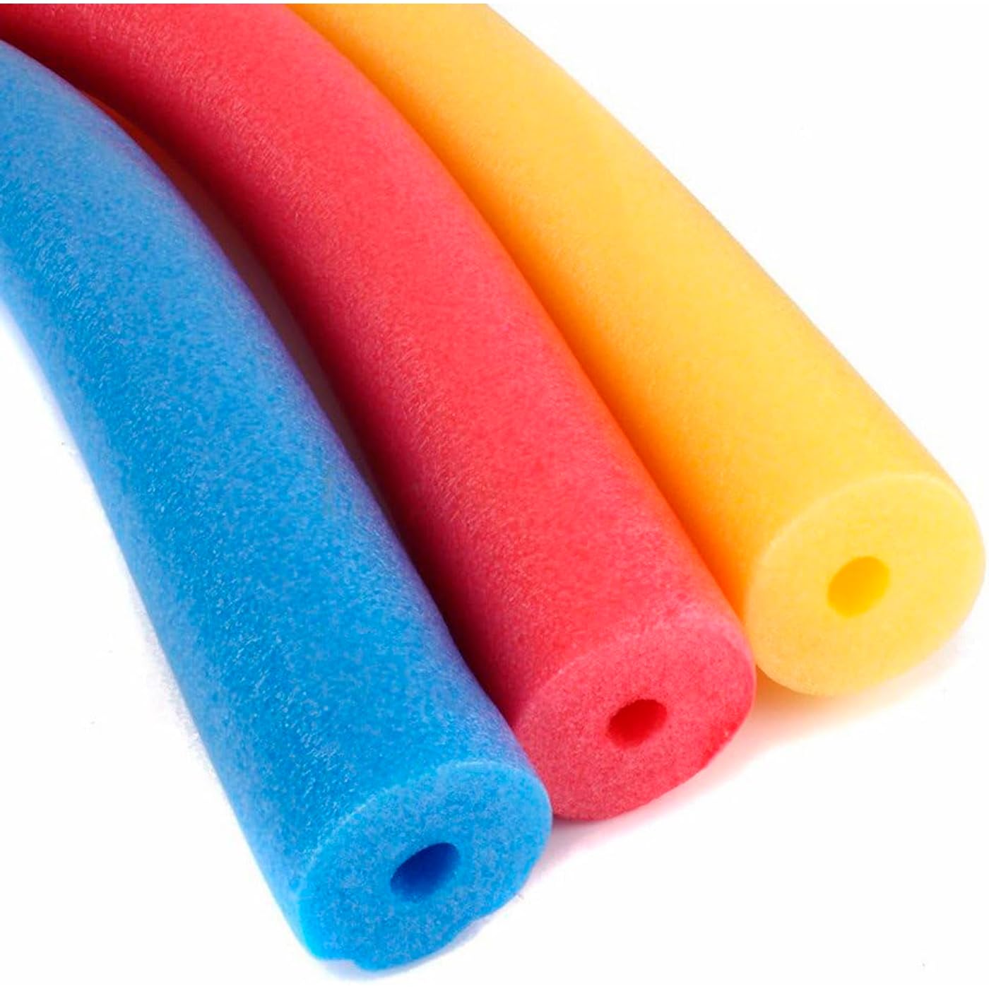 ACAN Tradineur - Pack de 6 Churros para Natación - Flotador de Espuma, Palo Flotador, Tubo Espuma para Piscina, Espagueti de Espuma - 6,5 x 150 cm - Color Amarillo
