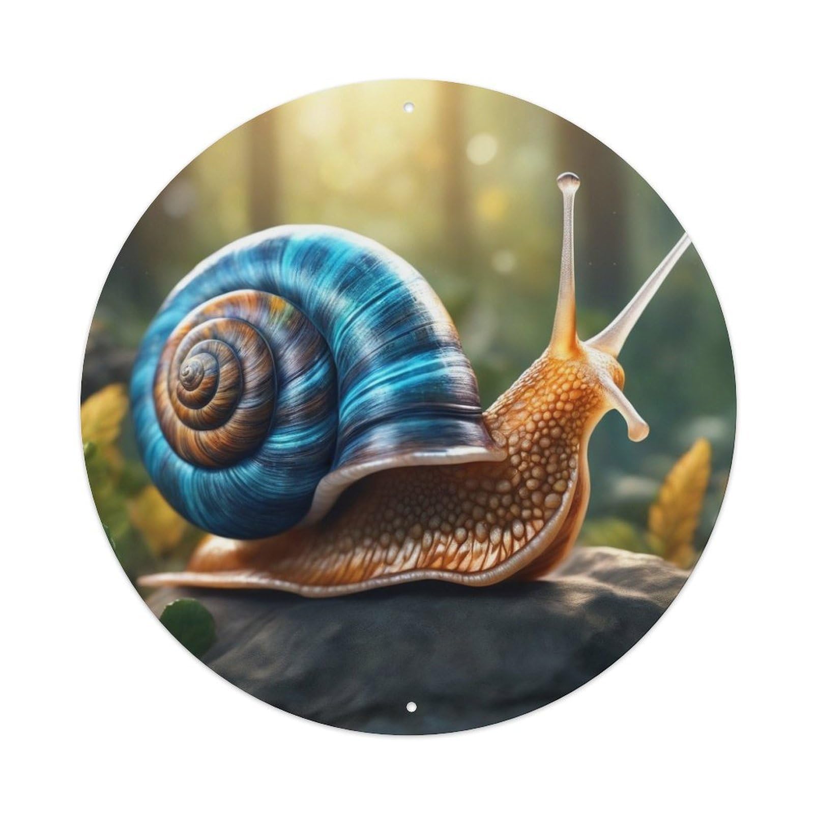 Vintage Animal Artwork Blue Shell Snail Vintage Metal Tin Sign Plaque Wall Decor for Cafe, Club Bar, Office, Garden Metal Poster 8x8Inch
