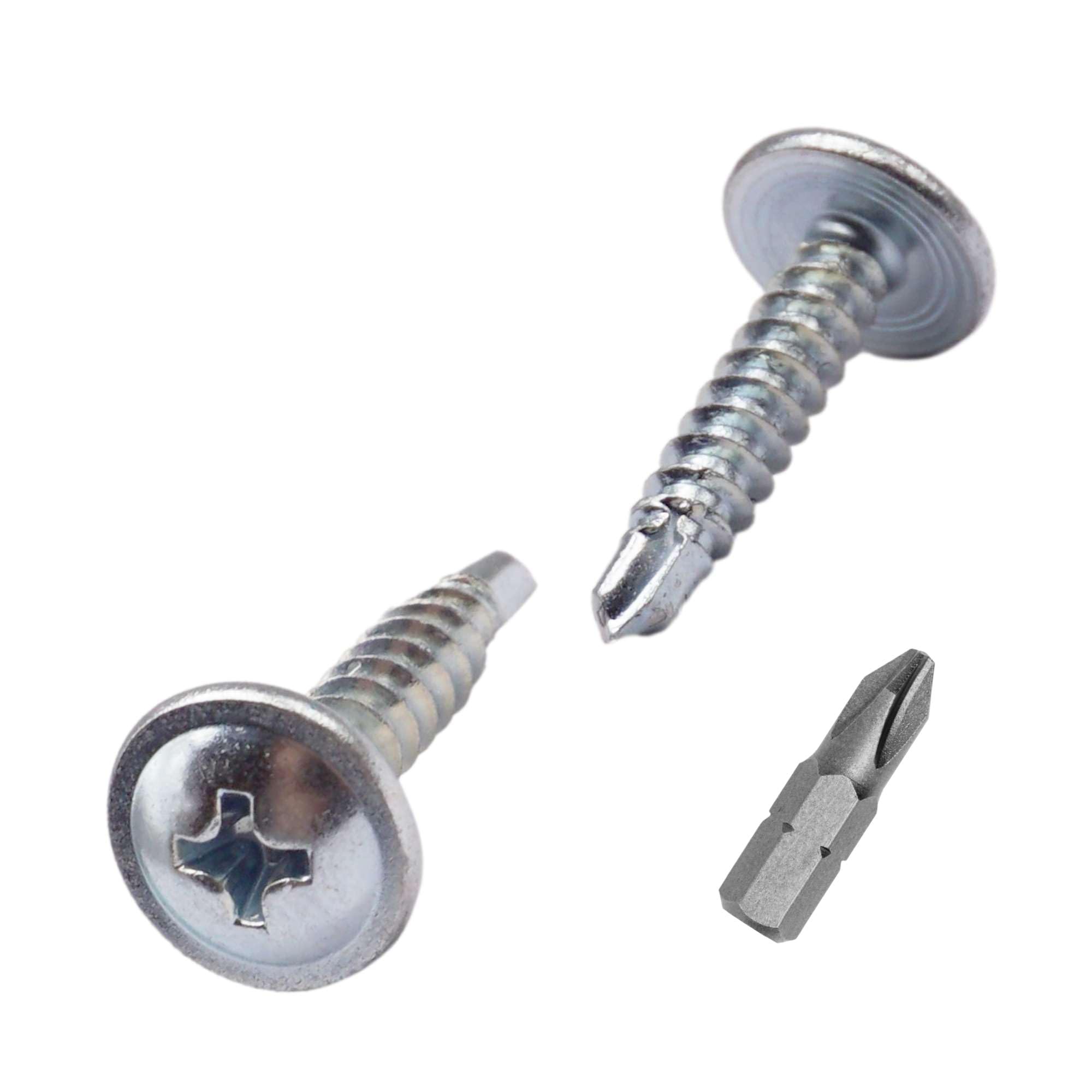 SKIR'CO (50 pcs) Zinc Plated Self-Drilling Screws 3.9 x 19 mm, Sheet Metal Screws, DIN 7504 T, PH Modified Truss Head Screws