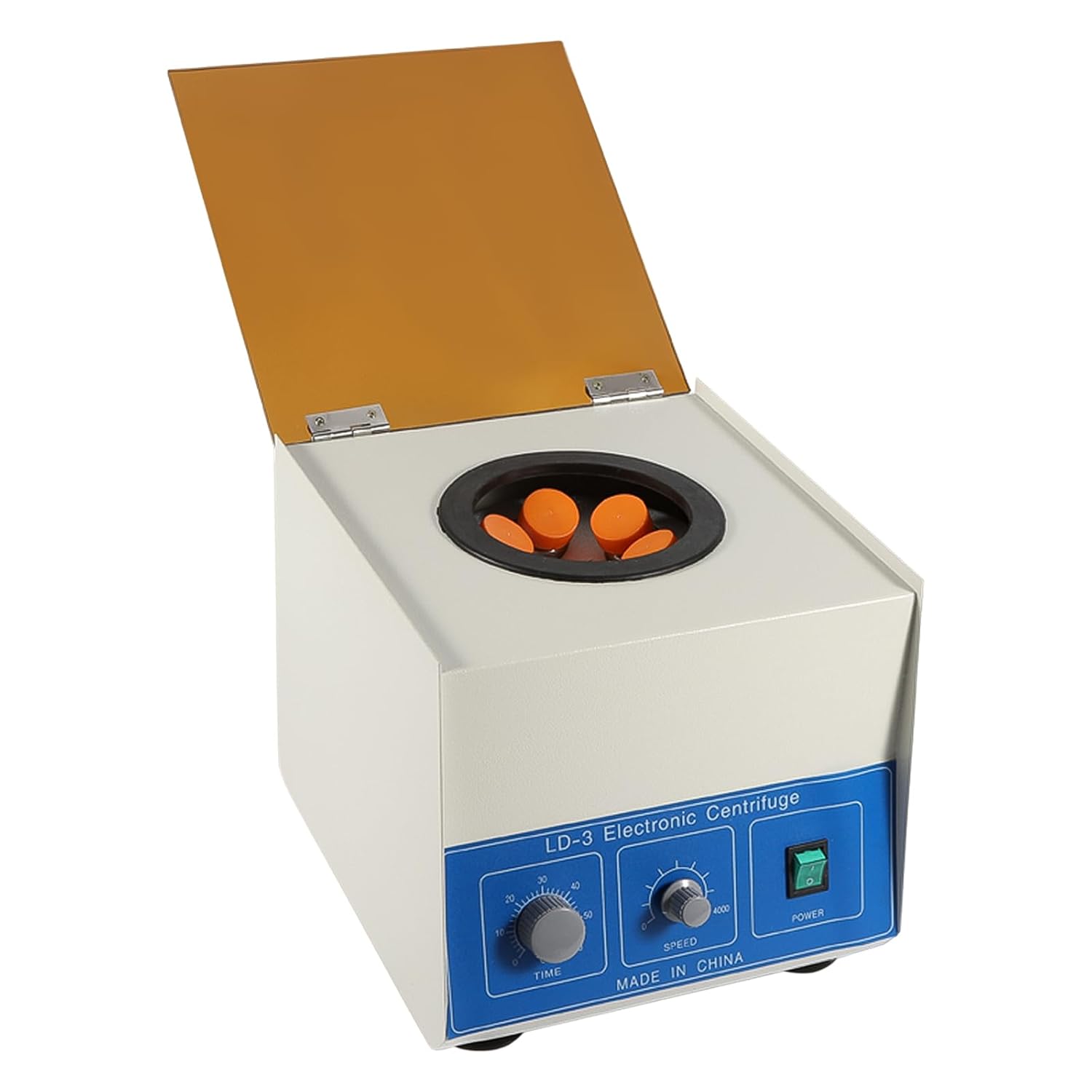 6 * 50ml LD-3 Electric Benchtop Centrifuge Lab Medical Practice 4000rpm Laboratory Desktop Centrifuge Machine Timer 0-120min Medical Laboratory Practice Low Speed Centrifugal Voltage 110V