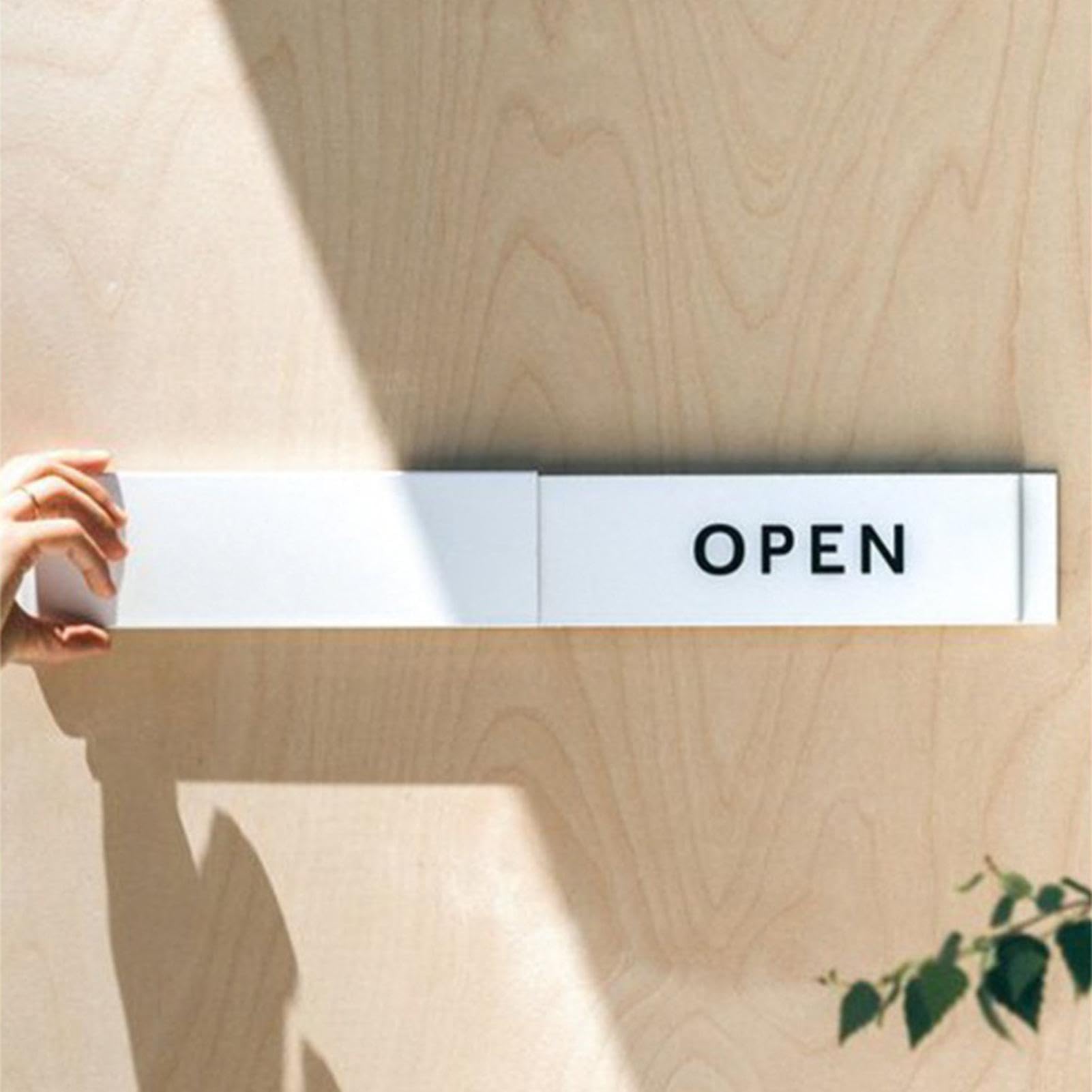 Segnale scorrevole per porta, con scritta in lingua inglese "Open Close Slider", per la privacy, con testo trasparente, facile da usare, per una comunicazione