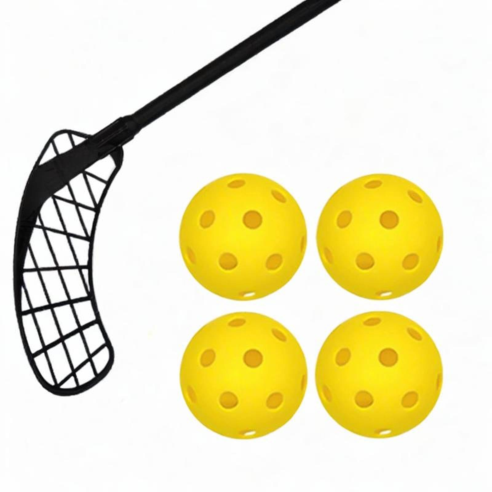 4 Stück Floorball Bälle Unihockey Bälle Trainingskugeln Ersatzbälle PP Material mit Innovativem Design Perfekte Balance Und 26 Löchern für Erwachsene