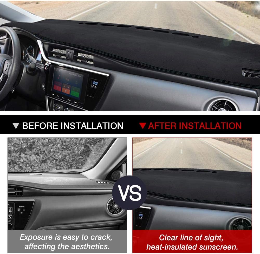CARTIST Dashboard Cover Mat for 2014-2018 Toyota Corolla Accessories Dash Cover Flannel Dash Mat Sunshade Glare UV Rays Protector