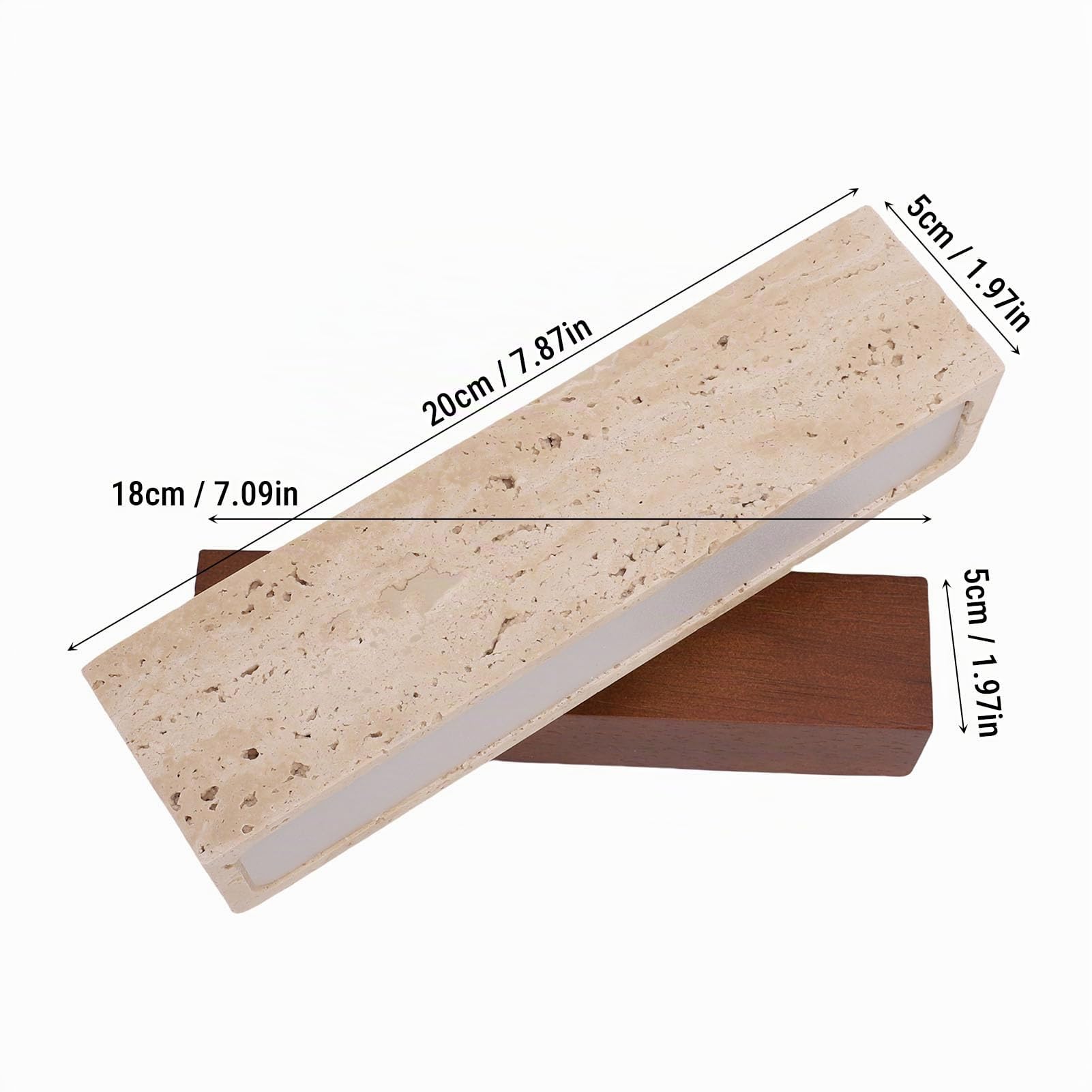 VBESTLIFE Appliques Murales LED pour Chambre, éclairage Chaud 3000k, Lampe Murale en Travertin en Chêne à 180 ° pour le Coucher du Salon (Couleur Noyer)