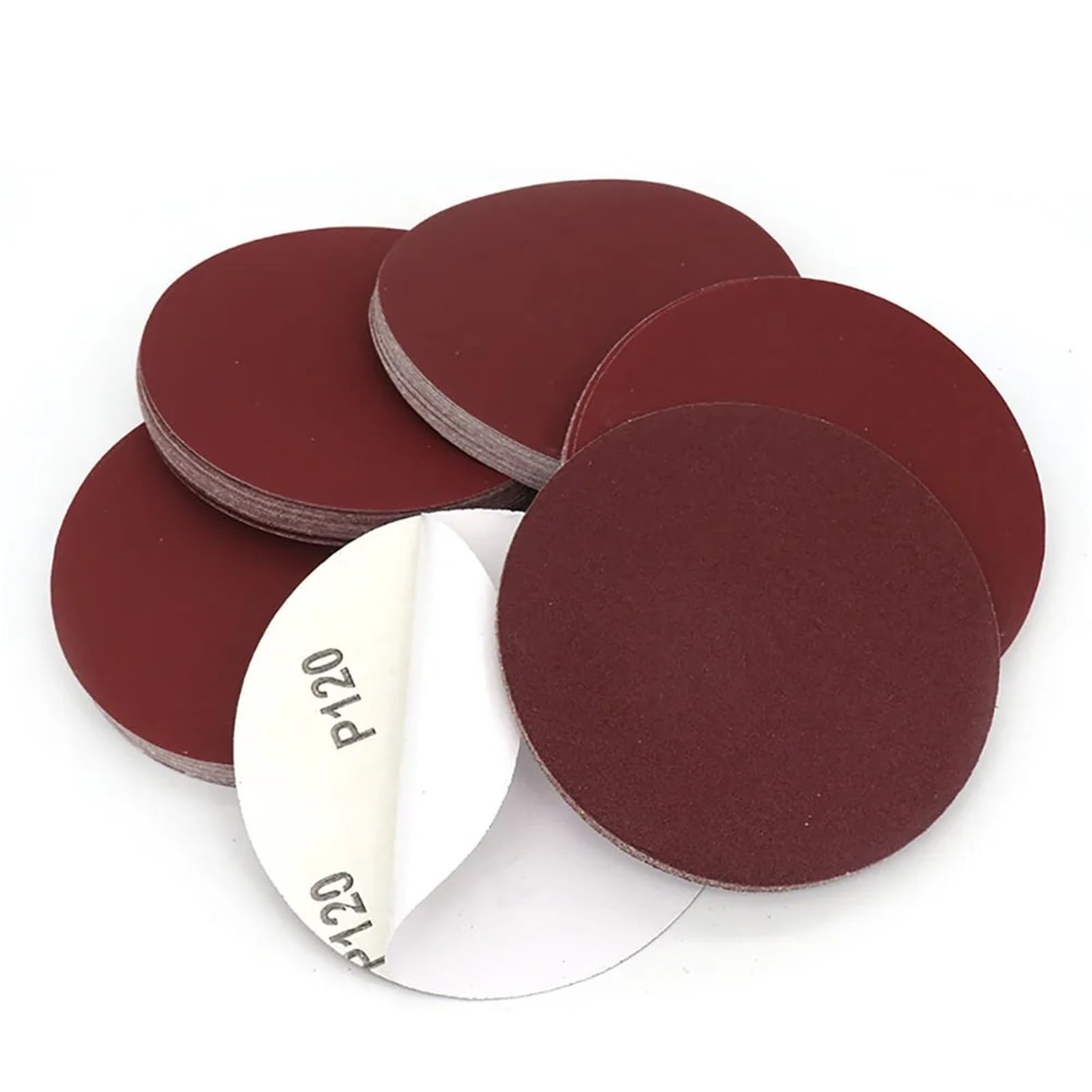5 Zoll 125mm selbstklebende Schleifscheiben rotes Aluminiumoxid-Schleifpapier(20pcs,320)