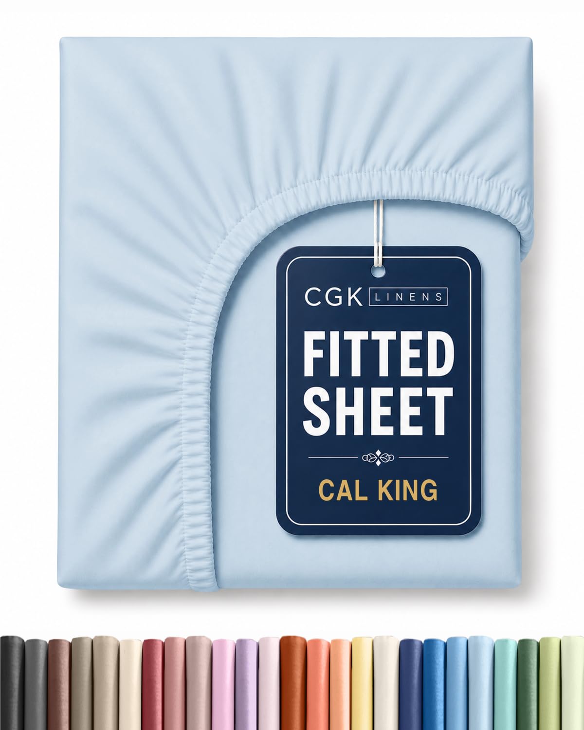 Cal King Fitted Sheet - Single Fitted Sheet Only - Deep Pockets - Sky Blue