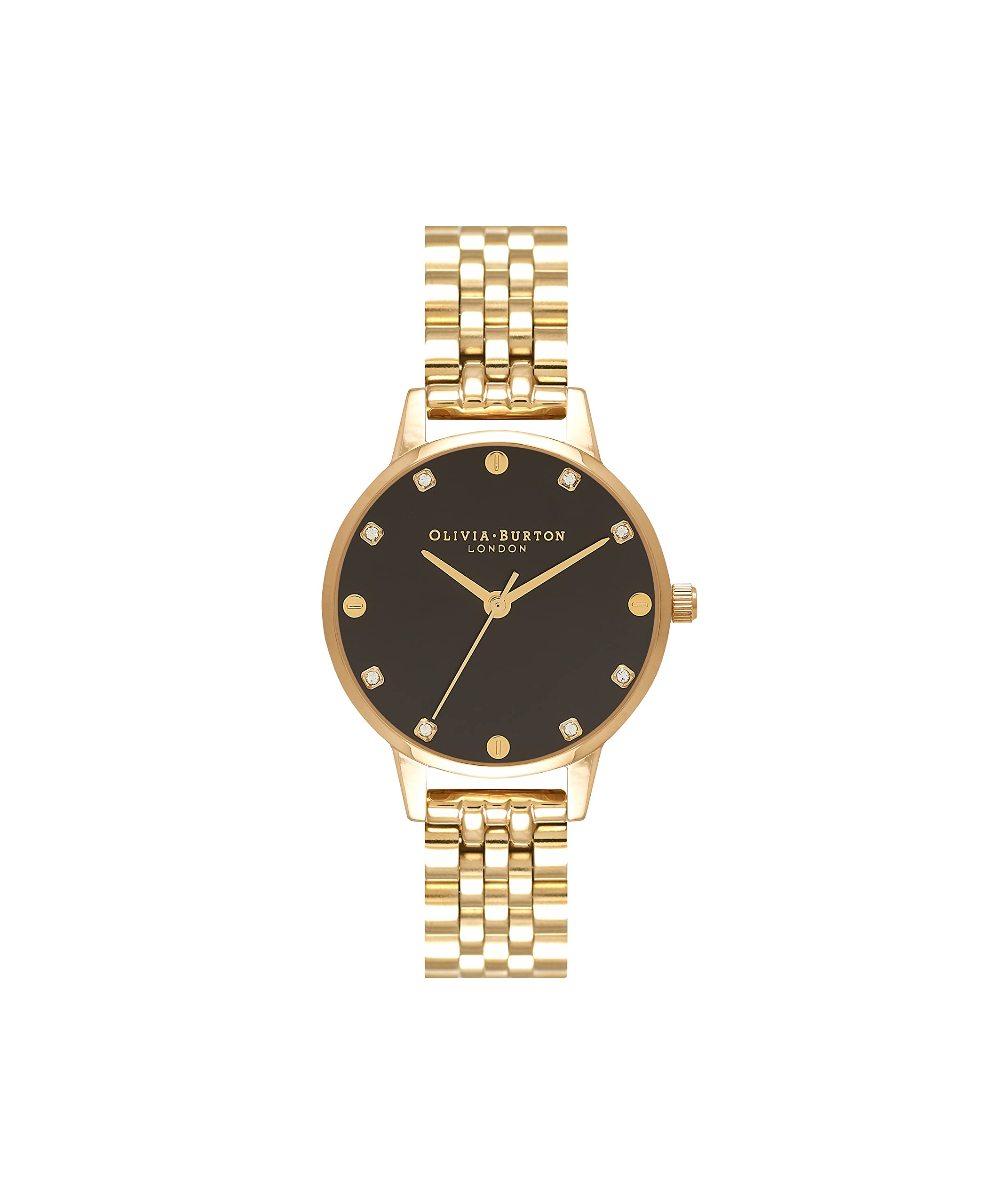 Olivia burton Classics Qtz Basic Slim Black & Stone Round Dial Womens Watch|Ionic Plated Gold Steel Material|Gold Color Band - OB16SE17 (B09TD7RHM1) Amazon Price History, Amazon Price Tracker