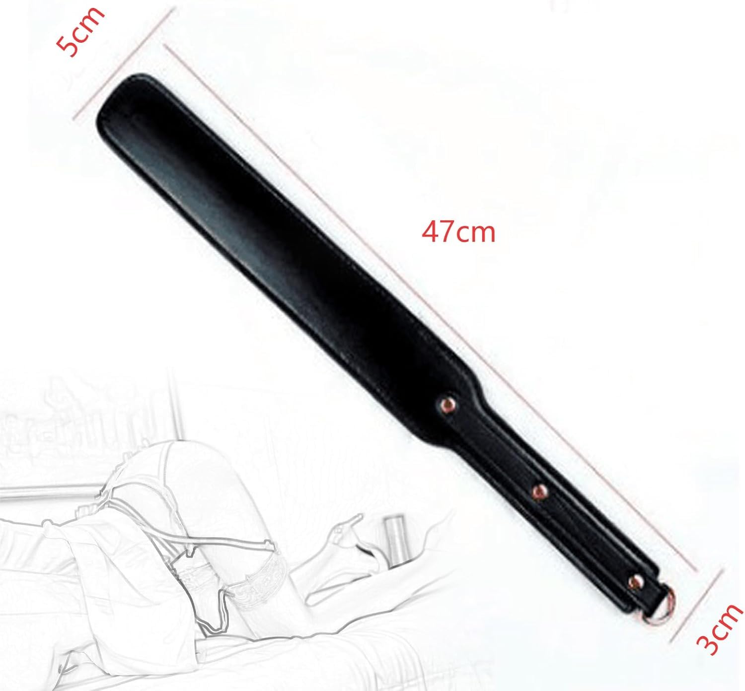 Pala de Azotes de Cuero – Paddle SM con Flogger y Látigo, Reitpeitsche para Juegos de Bondage y Flirteo en Pareja