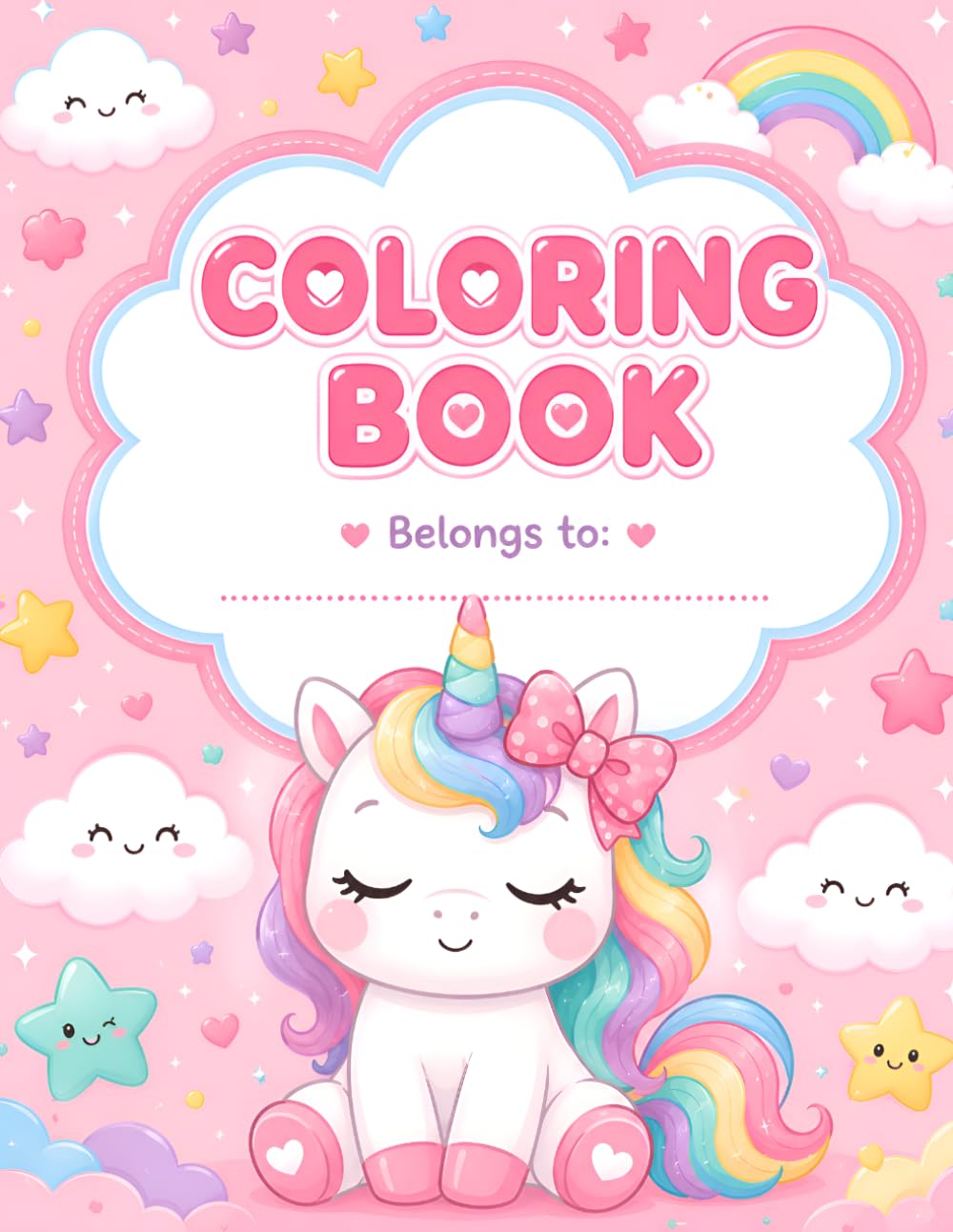 Unicorn Coloring Book for Kids Aged 4-8: Cute Unicorns, Rainbows, Cupcakes and Magical Friends