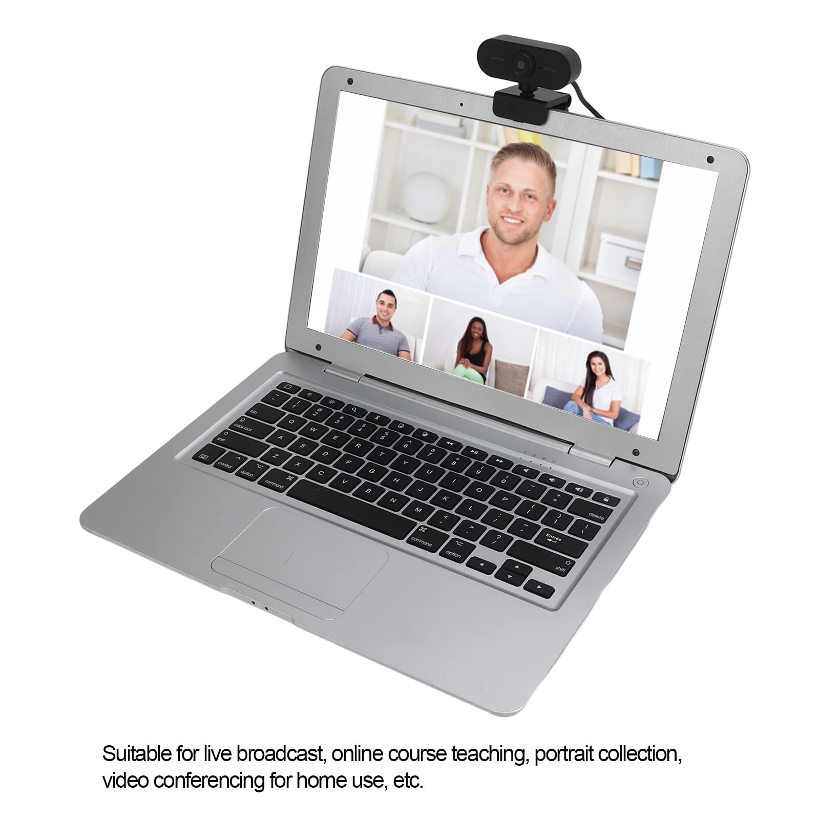 VBESTLIFE Videocamera Web 1080P, Webcam HD con Microfono, Videocamera per Computer USB Plug And Play Videocamera Live di Classe Online per Conferenze e Videochiamate