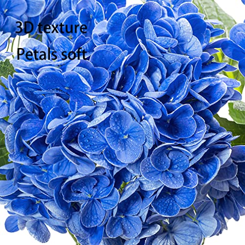 DUYONE 3 STKS 53 cm realistische kunstmatige hortensia grote echte touch bloemen kunstbloemen droge bloemen buiten bruiloft kerst kantoor familie feest woonkamer tafel decoratie (donkerblauw) - Afbeelding 4