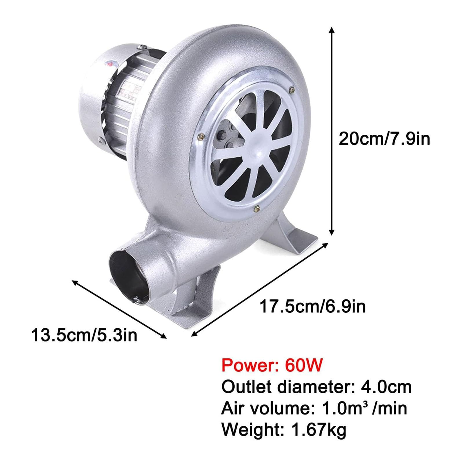 Soffiatore Elettrico per Fabbro - Potente Aeratore, Soffiatore per Forgia A Carbone A Basso Rumore, Ventole A Filo di Rame, Eccitatore di Fiamma Accendifuoco per Grill (Size : 60W)