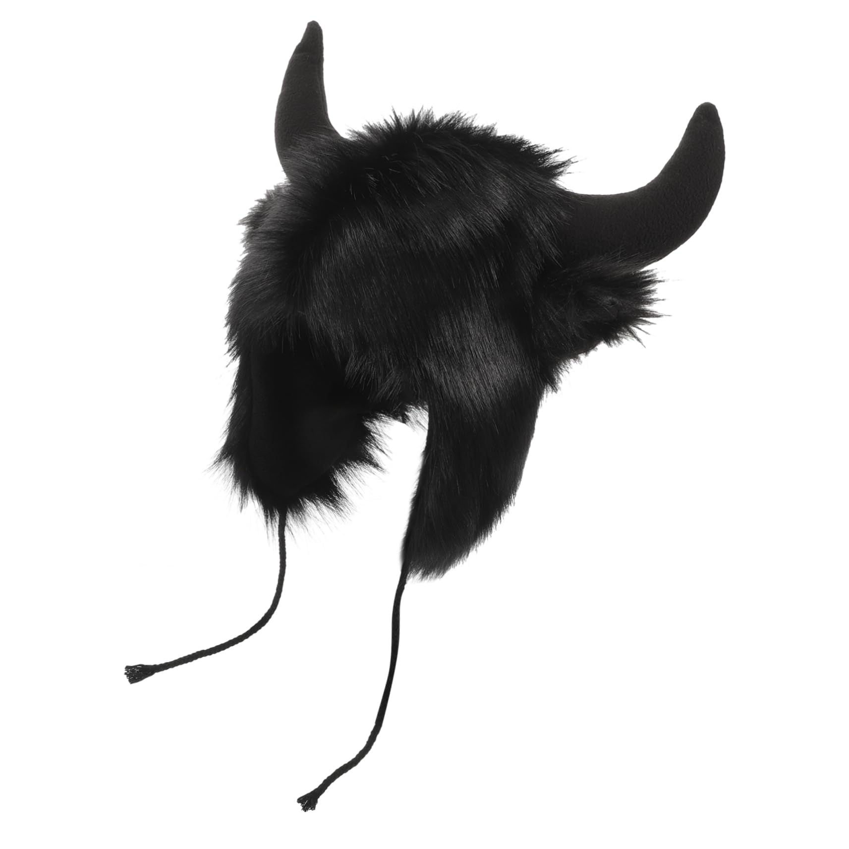 FRCOLOR Tapa Del Oído De Bocina Fiesta Sombrero Gracioso Divertido Lindos Sombreros Sombrero Con Cuernos Sombreros De Orejas De Animales Sombrero Caliente Disfraz Negro Poliéster