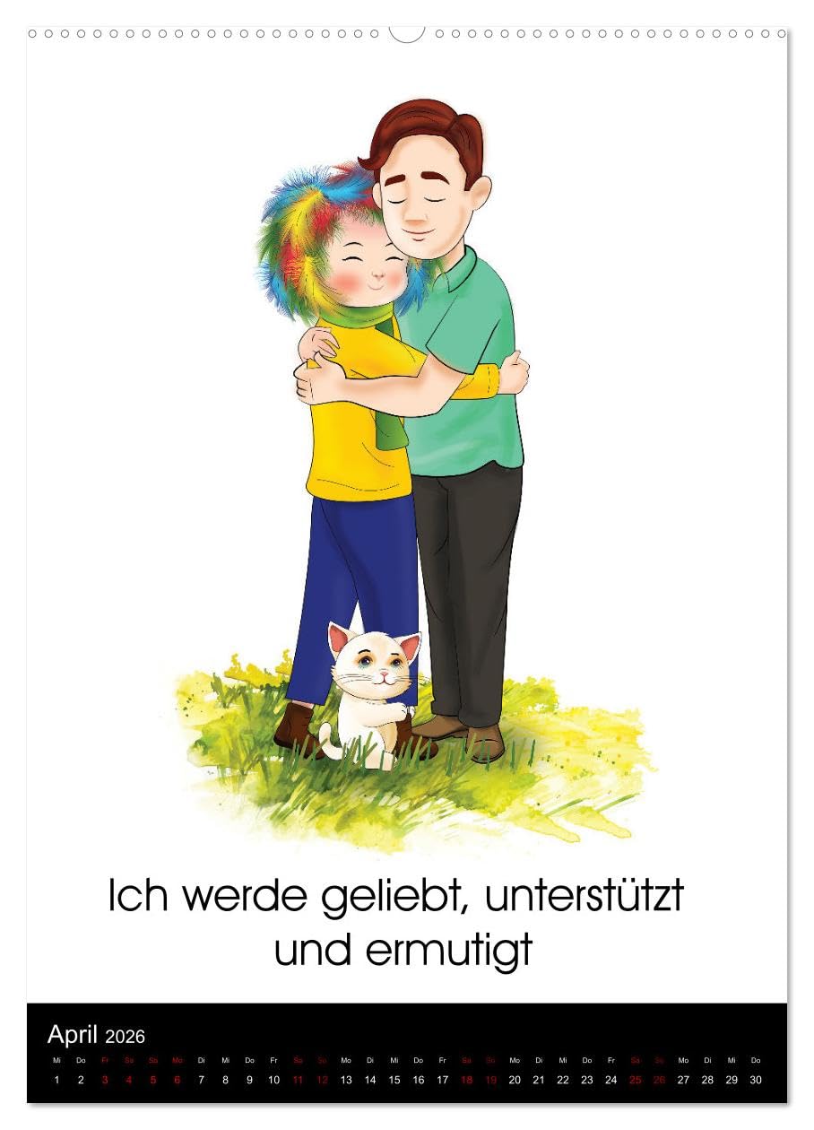 Ich bin einzigartig - Achtsame Affirmationen für besondere Kinder (hochwertiger Premium Wandkalender 2026 DIN A2 hoch), Kunstdruck in Hochglanz: ... und talentiert sie sind. (CALVENDO Menschen)
