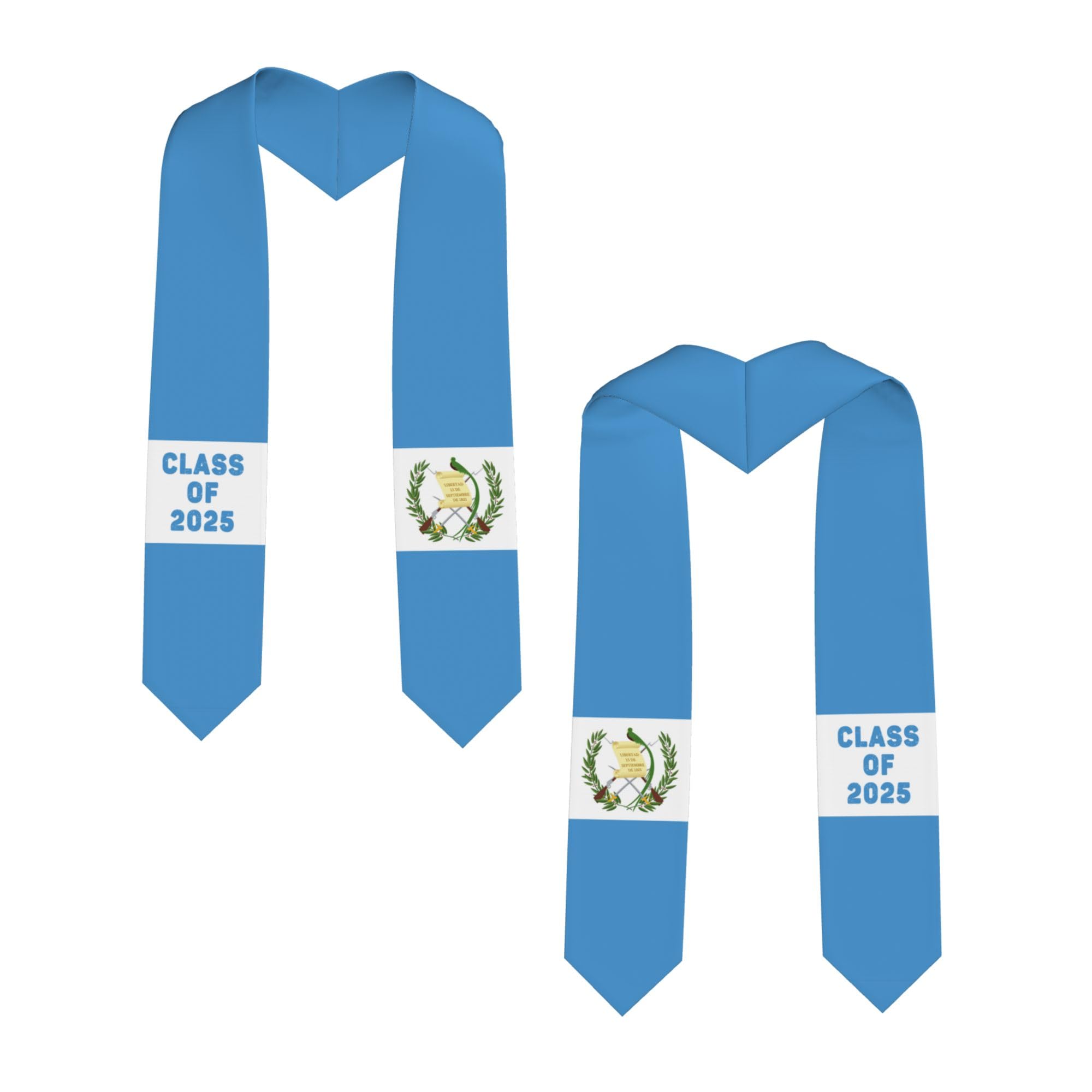 GIFFZERR Class of 2025 Guatemala Flag Graduation Sash - Guatemalan National Pride Flag Graduation Stole for High School & College Graduates - Gift for Graduation's Day V Shape Stole