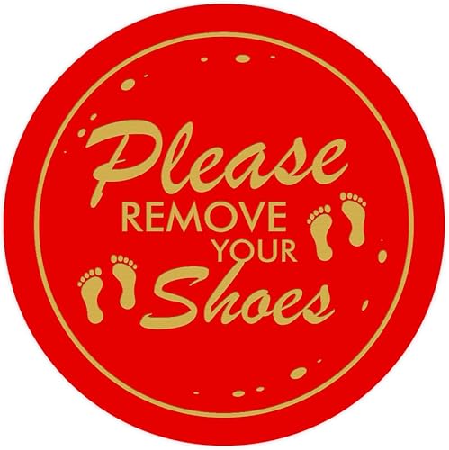 Miniatura 5 de Please Remover Shoes - Letrero circular para puerta de pared, color marrón oscuro (mediano)