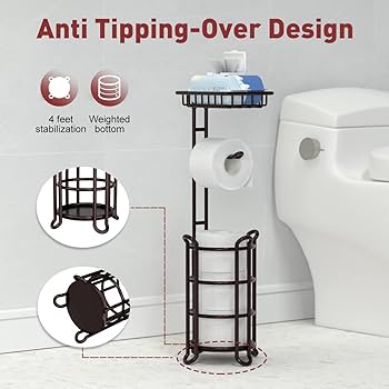 OH！ Toilet Paper Holder Stand Tissue Paper Roll Dispenser with