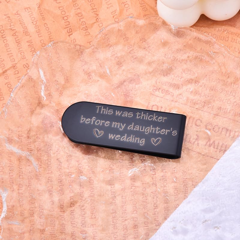 Father of The Bride Wedding Gifts from Bride, Engraved Money Clip for Men Dad Daddy Father of Bride Wedding Day Gift for Men Dad Father in Law Stainless Steel Cash Clip for Money Clips for Cash4