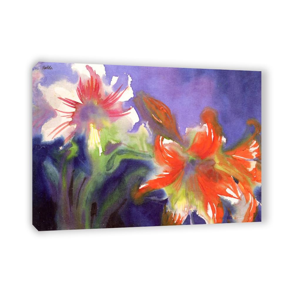 LZ6J8C9 Emil Nolde《Red Amaryllis》Famous Canvas Paintings Reproductions.(55x77cm(21.6x30.3in)/inner frame)