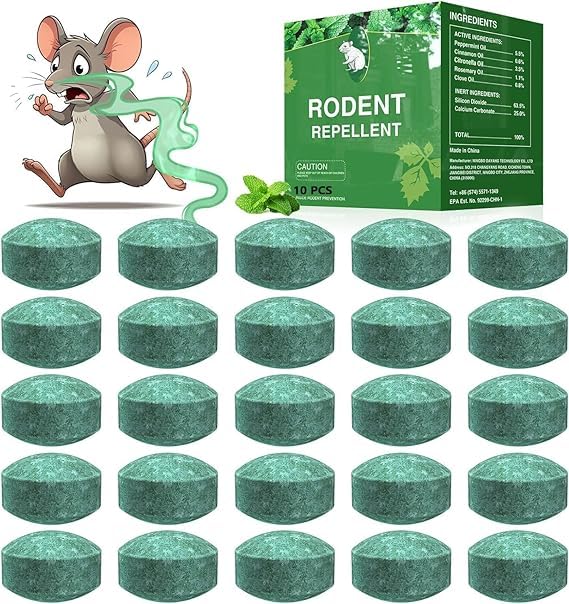 Rat Repellent for Car Home Pack of 1 (10 Tablet) Rodent & Mouse Repellent Peppermint Oil to Protect Wires in Car, Bike & Truck Engine No Kill Only Repels Home Indoor-Outdoor Garage Rat Controller Pills to Keep Rodents Out of Car (10BALL)-picture-11