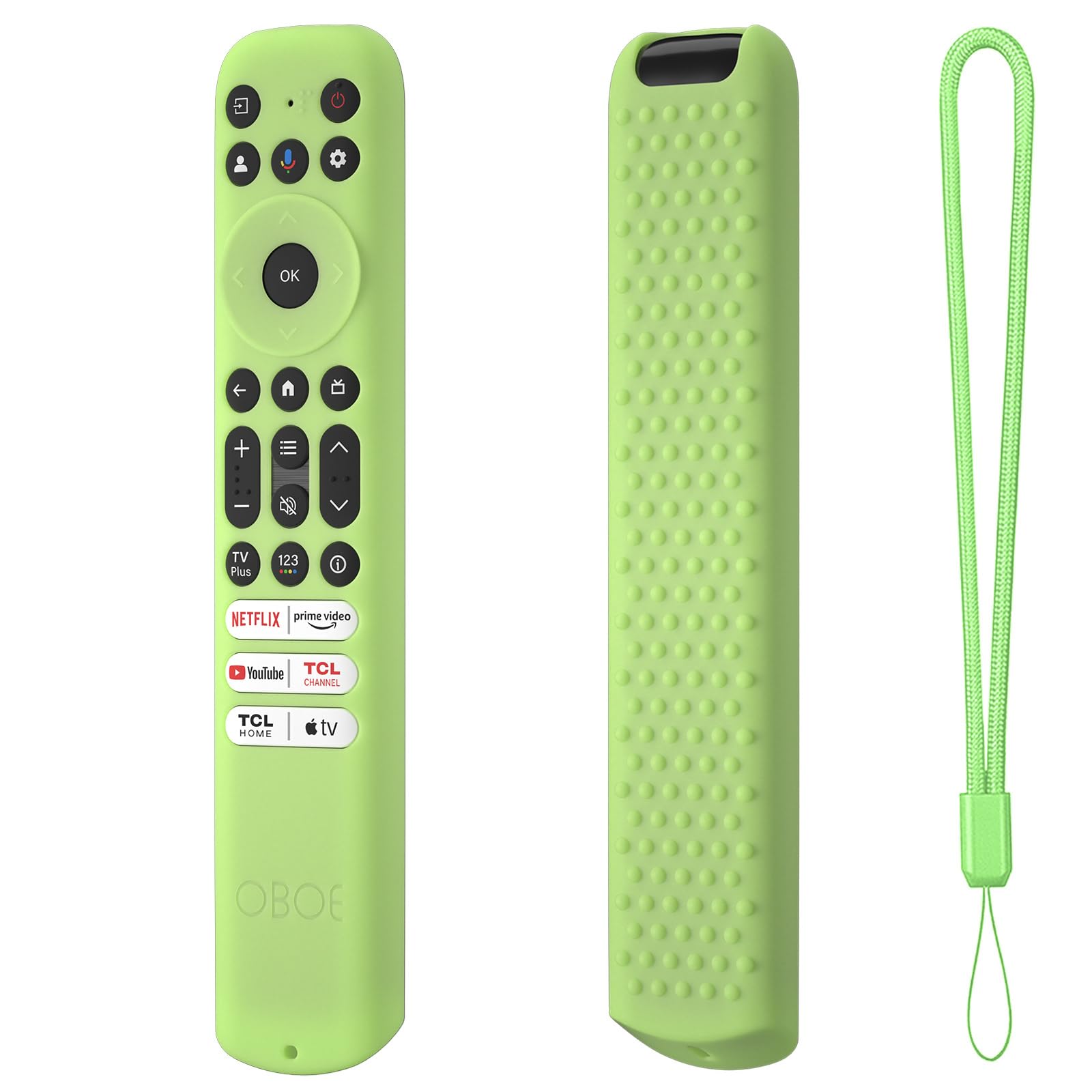 Oboe Silicone TV Remote Cover Case Compatible with TCL Tv Remote RC802NU1 / IFFALCON Smart LED TV Remote Protective Cover with Lanyard (Glow in Dark Green) [Remote NOT Included] (B0C391NZYX) Amazon Price History, Amazon Price Tracker