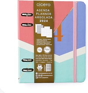 Agenda Planner Argolado 2024 Pastel Block Sport Semanal A6 Vinte E Quatro, Cicero