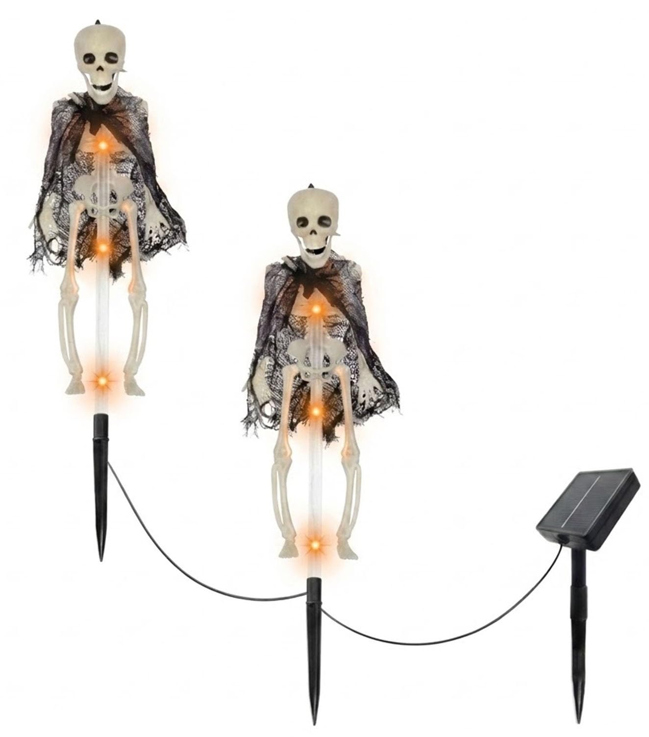 Solar Skeleton Yard Stake, Halloween Garden Light 3D Creepy LED Lamp