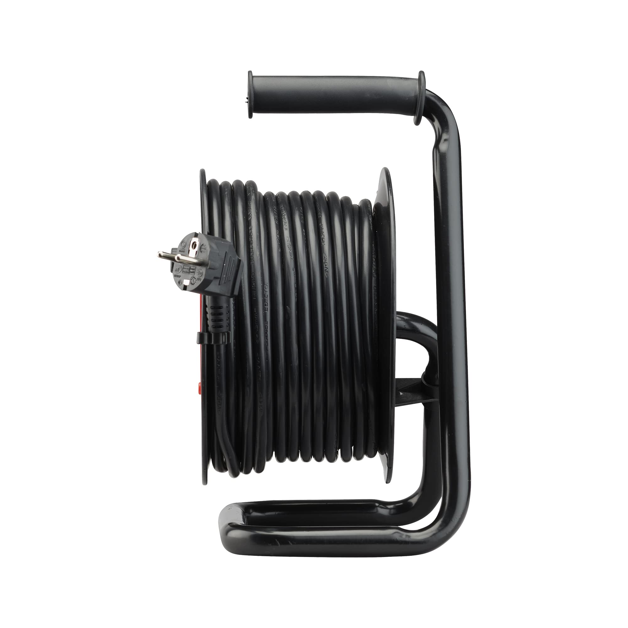 Debflex 601253 bęben kablowy do majsterkowania HO5VV-F 3G1.5, przełącznik 4P, 25 m, czarny