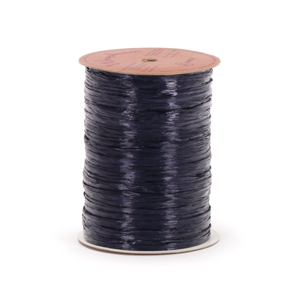Berwick Offray Dark Navy Blue Pearlized Raffia Ribbon, 1/4'' Wide, 100 Yards, 7MM