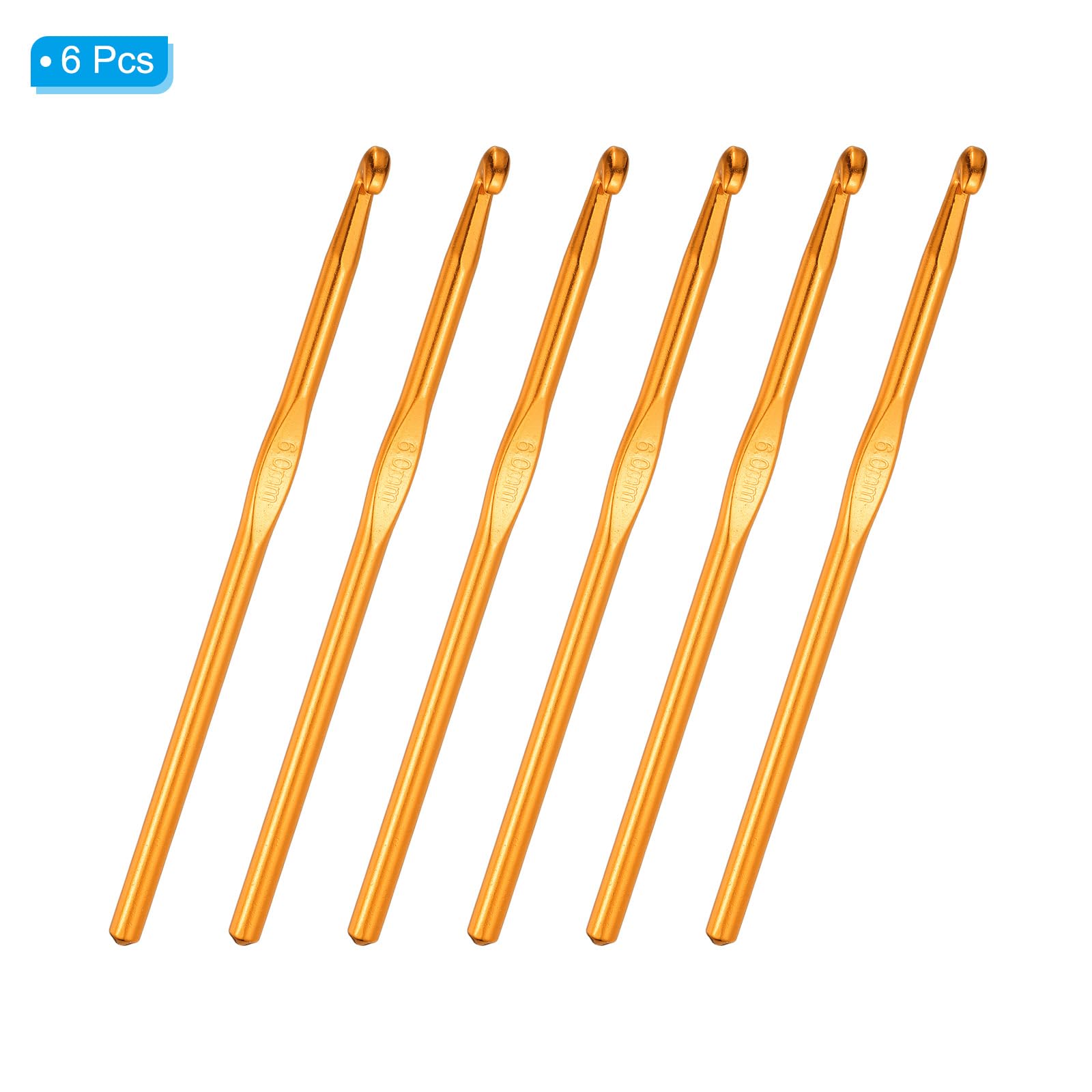 PATIKIL 6Pcs 6mm Aluminum Crochet Hook Knitting Crochet Needles with Size Yellow - Image 3