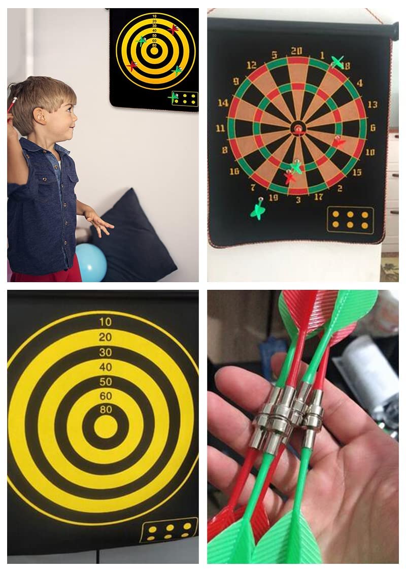 Morex 12 Inch Magnetic Dart Board Game for Kids β Double-Sided Foldable Dart Board Toy for Children with 4 Free Magnetic Darts Included, Safe Indoor & Outdoor Play Set for Boys and Girls 4