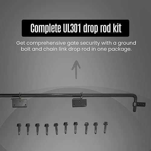 Miniatura 5 de Perno de caña negra con recubrimiento en polvo para puertas de valla de madera y vinilo, tubo de varilla de caída de 36 pulgadas con mecanismo de